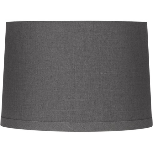 Springcrest Gray Linen Medium Drum Lamp Shade 15