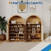 Arched Storage Cabinet with Rattan Decor Doors, Farmhouse Buffet Sideboard with Storage, Bookcase Shoes Cabinet for Living Room - 3 of 4