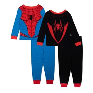 Marvel Little/Big Boys' 4-Piece Spider-Man Cotton Pajama Set - 1 of 4