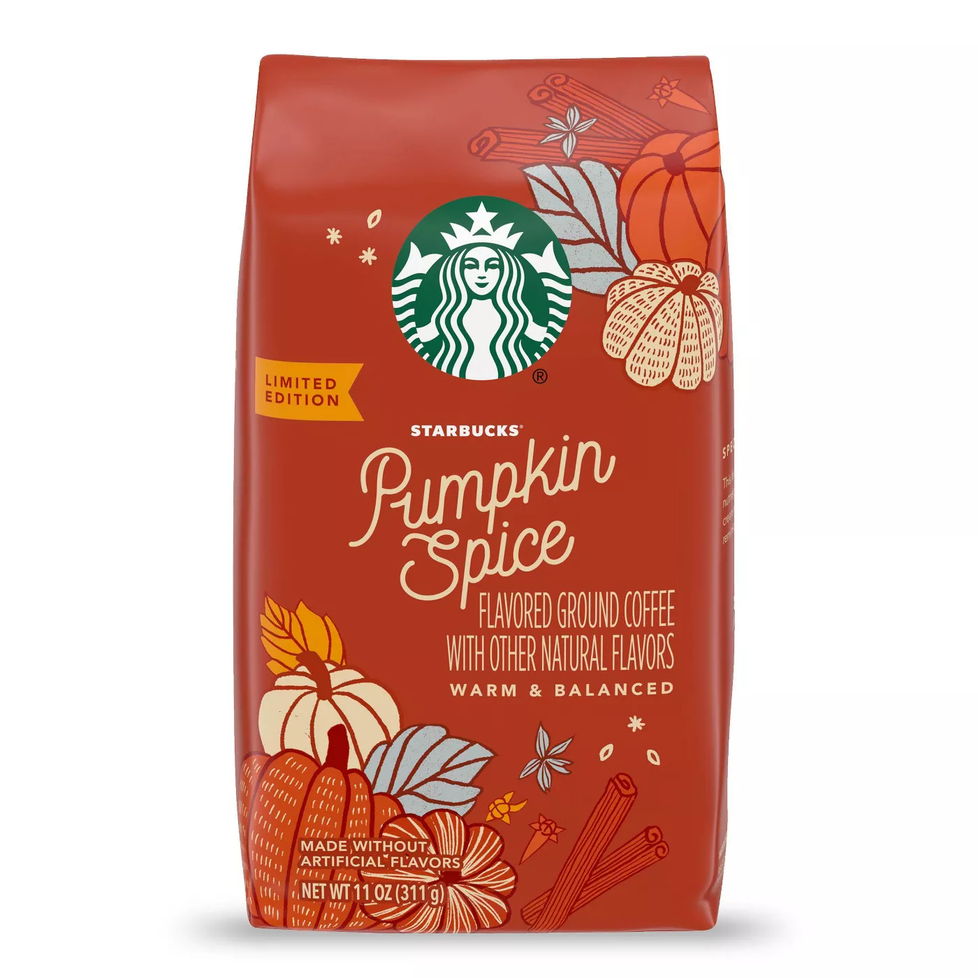 Starbucks Pumpkin Spice Medium Roast Ground Coffee - 11oz - image 1 of 5