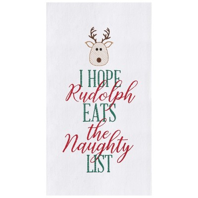 C&F Home Rudolph Eats Embroidered Flour Sack Cotton Kitchen Towel