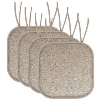 Cameron Memory Foam No Slip Back 16" x 16" Chair Pad Cushion with Ties by Sweet Home Collection™