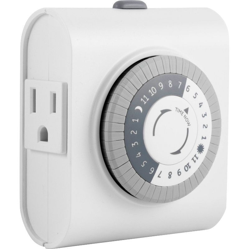 GE Indoor Mechanical Timer 24hr with 2 Outlets, 5 of 9