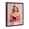 Stupell Industries Girl in Pink Reading Black Framed Floater Canvas Wall Art - 3 of 4