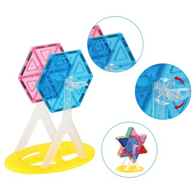 PICASSO-TILES 9 PC Ferris Wheel Accessory Kit, Magnetic Tiles, Building Blocks, STEM Toys for Kids 3+