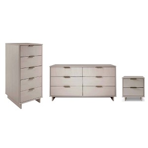 Manhattan Comfort 3pc Granville Chest with Double Dresser and Nightstand Bedroom Set - 1 of 4