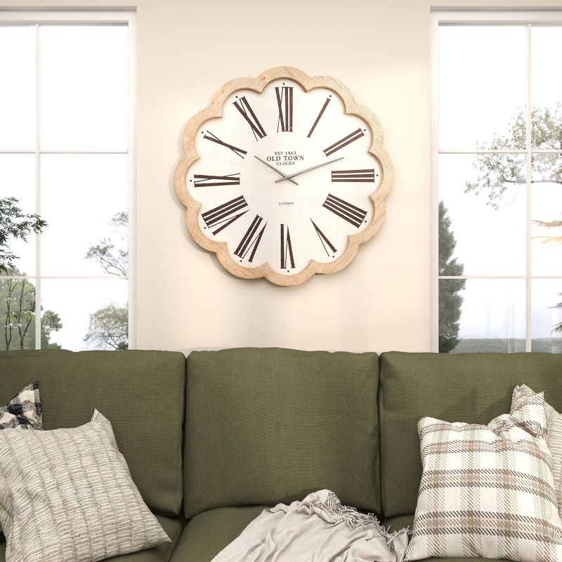 33&#34;x33&#34; Wood Wall Clock with Scallop Frame White - Olivia &#38; May, 5 of 19