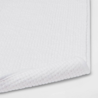White Tufted Chenille Bath Runner 20"x58" Recycled Polyester