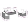 vidaXL 7 Piece Patio Sofa Set with Cushions Black Poly Rattan - Black and Blue Without Table - 3 of 4