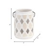 Ceramic Hurricane Lantern with Cutout Design - Ceramic Outdoor & Indoor Accent for Home, Garden, Patio & Office - 3 of 4