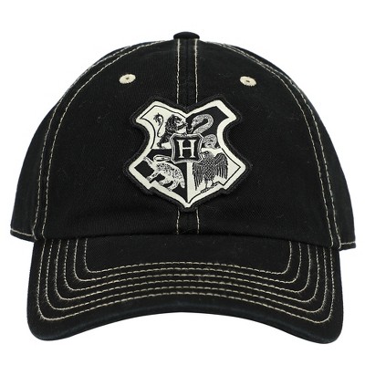 Harry Potter Flat Embroidered Two-tone Crest Black Dad Hat For Men : Target
