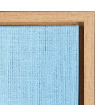 Sylvie Four Palm Trees Natural Wood Framed Canvas Art