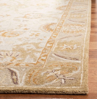 Handmade Silver and Light Brown Wool Tufted Runner Rug