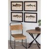 Trout Prints Under Glass 15"H – Brown Framed Coastal Wall Decor, Set of Four by Kalalou - 2 of 3