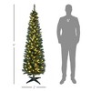 Aghana Digitals 6ft Pre-Lit Slim Pencil Christmas Tree: 390 Tips, 200 Warm White LEDs, Space-Saving - 3 of 4