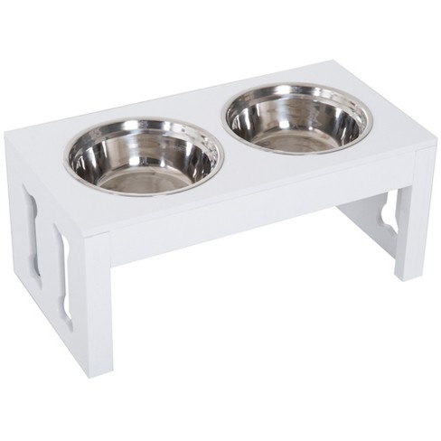PawHut Elevated Dog Bowls with Stand, Raised Dog Feeder for Large
