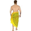 LA LEELA Men's Sarong Beach Cover Ups Wraps One Size Yellow - 2 of 3