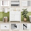 Okak 36" Multi-function Vanity for Small Bathroom with Sink Free Standing Bath Cabinet with Soft Closing Door, 2 Drawers & 1 Tip-out Drawer, White - 4 of 4