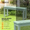 VINGLI Outdoor Wooden Bench, 40” Porch Bench Outdoor Backless Garden Bench, Small Outdoor Bench for Deck Patio Entryway (Mint Green,) - 4 of 4