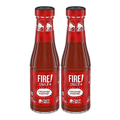 Taco Bell Fire Sauce, 7.5 oz Bottle ( Pack of 2)