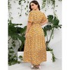 BLUEMING Summer Maxi Dress for Plus Size Women Tie Wasit Surplice Dress Flutter Sleeve A-Line Dress - 2 of 4