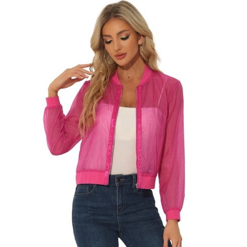 Hot pink bomber jacket hot sale womens