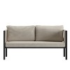 Merrick Lane Outdoor Love Seat/Sofa With Removable Fabric Cushions And Steel Frame - 3 of 4