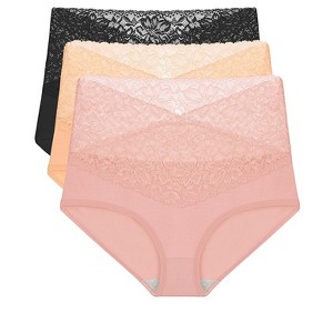 Agnes Orinda Women's 3 Pack Underwear Soft Full Breathable Lace Panties - 1 of 4
