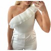Women's Pleated Detail One Shoulder Romper - Idem Ditto - 3 of 4