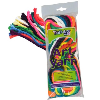 Trait Tex Acrylic School Roving Yarn pk, 5 ft, Assorted Bright Color, 10 Colors