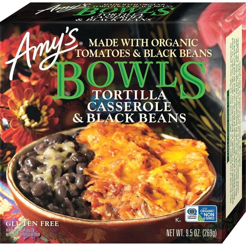 Amy&#39;s Gluten Free Frozen Tortilla Casserole &#38; Black Beans Bowls - 9.5oz, 1 of 7