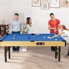 Whizmax Foldable Pool Table with Automatic Ball Return, Rustic Brown Finish and Leg Levelers, Billiards Pool Table, Blue - 3 of 4