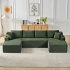 AENKYO 134" Modular Sectional Sleeper Sofa, U-Shaped Cloud Couch, No Assembly Required, 6-Seater Sofa for Living Room - Green - 2 of 4