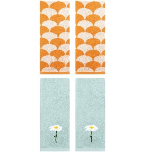 REGALWOVEN 4 Pcs Bathroom Soft Absorbent Hand Towels - 1 of 4
