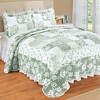 Collections Etc Eden Floral Patchwork Scalloped Edge Quilt - 2 of 3