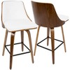 26" Mid-Century Modern 360¡ã Swivel Counter Stools with Bentwood Tapered Legs and Padded Seat (Set of 2) for Kitchen - 2 of 4