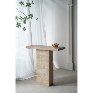 35.5" 100% Magnesium Square Coffee Table with Pedestal Base and Modern Organic Design for Living Room - 1 of 4