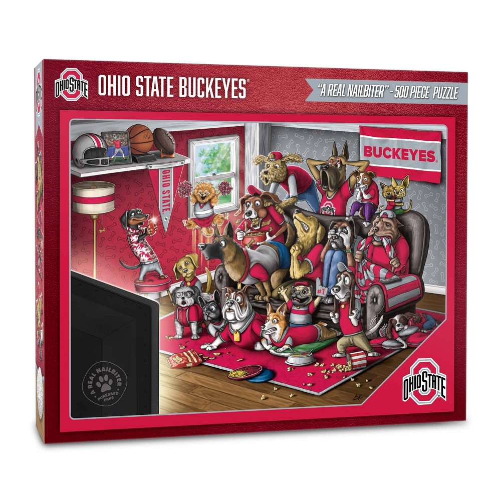 Photos - Jigsaw Puzzle / Mosaic NCAA Ohio State Buckeyes Purebred Fans 'A Real Nailbiter' Puzzle - 500pc