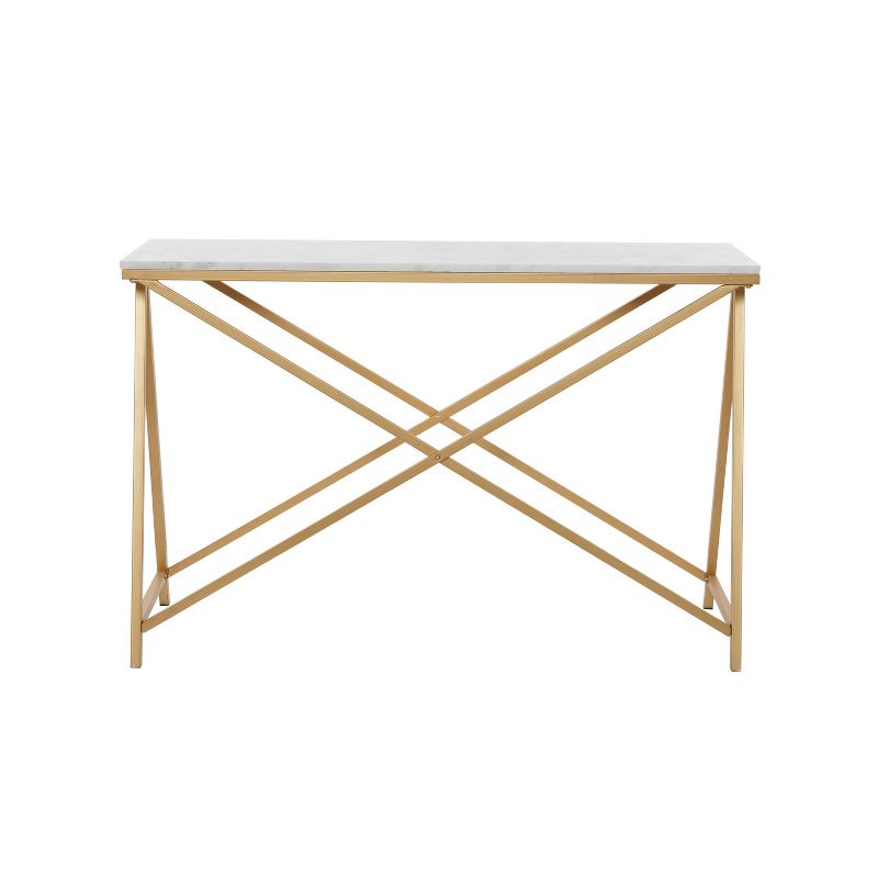 Contemporary Metal Console Table White - Olivia &#38; May, 3 of 10