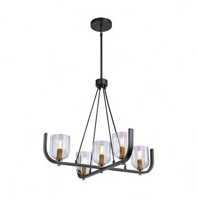 Artcraft Lighting Cheshire 5 - Light Chandelier in  Black/Brass