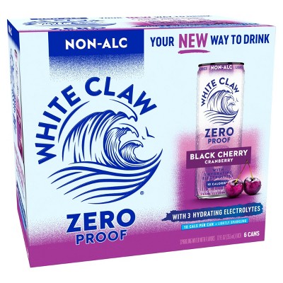 White Claw Zero Proof Black Cherry Cranberry Non-Alcoholic Seltzer - 6pk/12 fl oz Cans