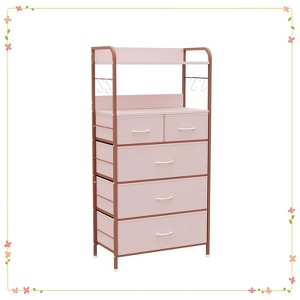 Jojoka 5-Drawer Dresser- Fabric Storage Organizer with Sturdy Metal Frame - 1 of 4