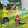 ARTSEA 2-in-1 Water Sprinkler Baseball Toys, Summer Spinning Water Spray Toy with 2 Sprinkler Heads and 4 Balls, 360° Roating(Tree Stump) - 2 of 4