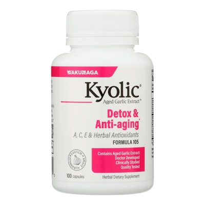 Kyolic - Aged Garlic Extract Detox and Anti-Aging Formula 105 - 100 Capsules