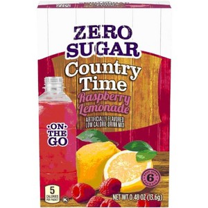 Country Time Zero Sugar Raspberry Lemonade Sugar Free Drink Mix Singles, 6 ct On-the-Go Packets (Pack of 5) - 1 of 1