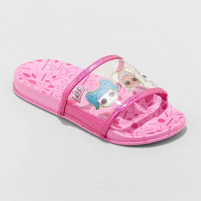 pink slip on sandals