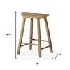HomeRoots 25" Natural Solid Wood Backless Counter Height Bar Chair - 3 of 4