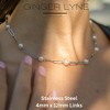 Simulated Pearl Paperclip Chain Necklace for Women Gold Stainless Steel Ginger Lyne Collection - 3 of 4