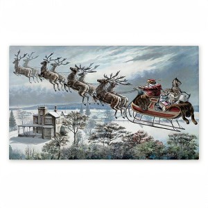 Stupell Industries Santa Sleigh Over Cabin Printed Outdoor Door Mat, design by Arlington Prints, 18"x30" - 1 of 4