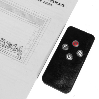 Barton Living 26" Electric Fireplace Insert 3D Flame Stove Adjustable Flame Timer Black